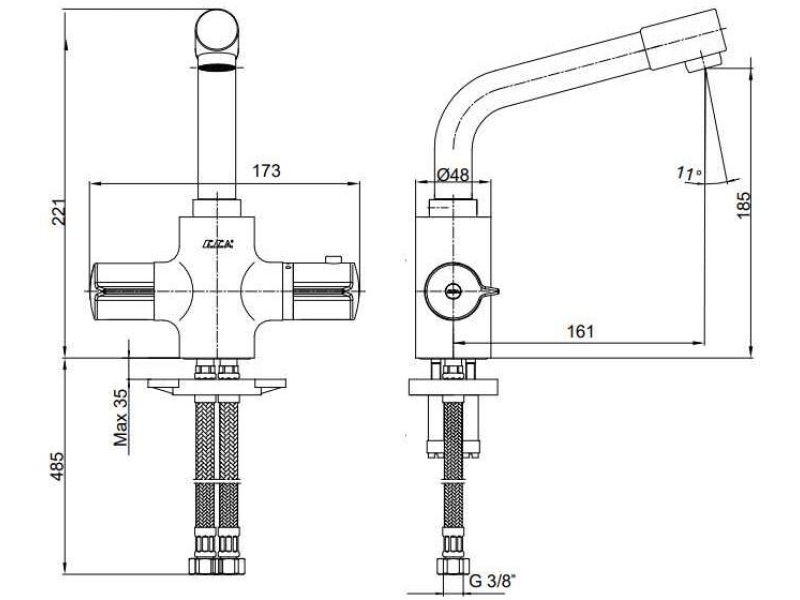 Купить Термостат для раковины E.C.A Thermostatic 102108730EX