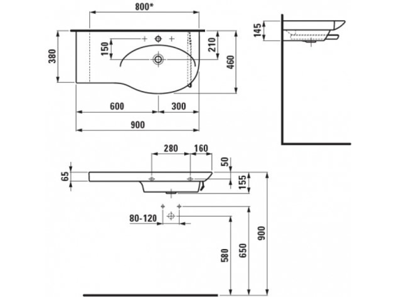 Купить Раковина подвесная Laufen Palace 90x46 8.1670.1.000.104.1