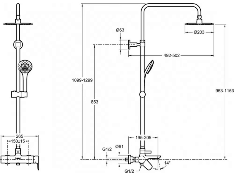 Купить E97825RU-4-CP ALEO душевая система