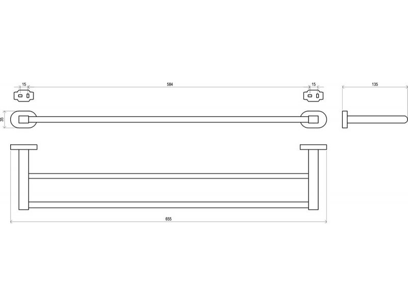 Купить Полотенцедержатель двойной Ravak Chrome CR 320.00, 65 см, хром, X07P193