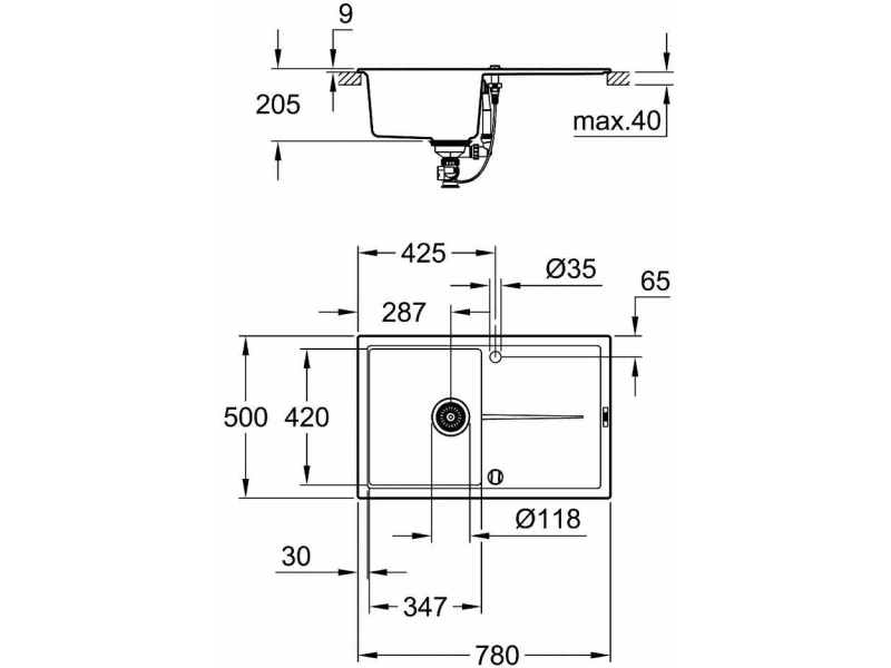 Купить Мойка кухонная Grohe K400 31639AT0