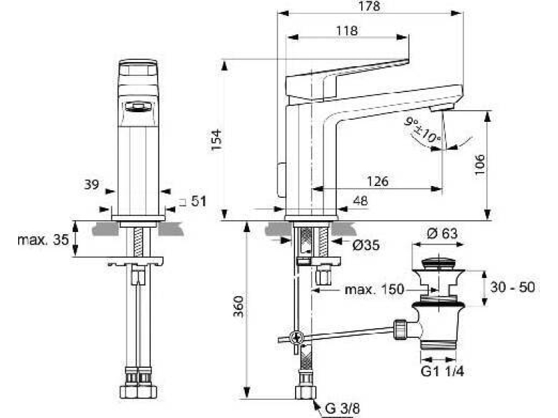 Купить Смеситель для раковины Ideal Standard Tonic II A6326AA