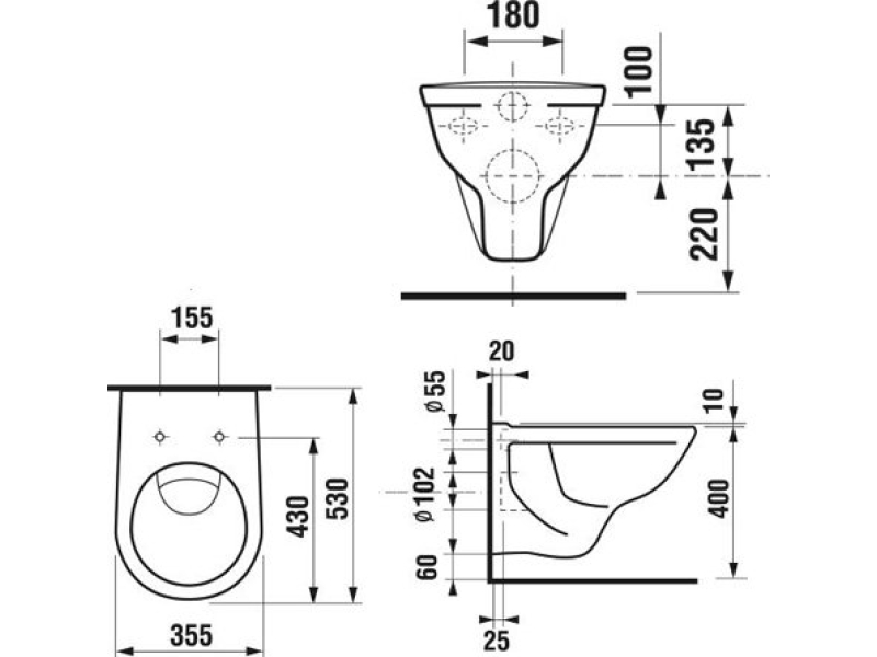 Купить Унитаз подвесной Jika Dino Rimless 2137.7.000.000.1