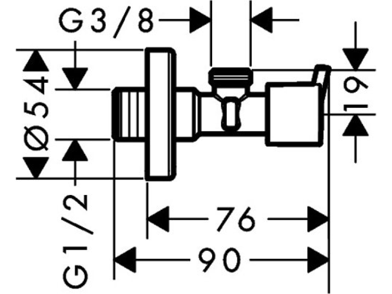 Купить Угловой вентиль Hansgrohe S 1/2 13901000