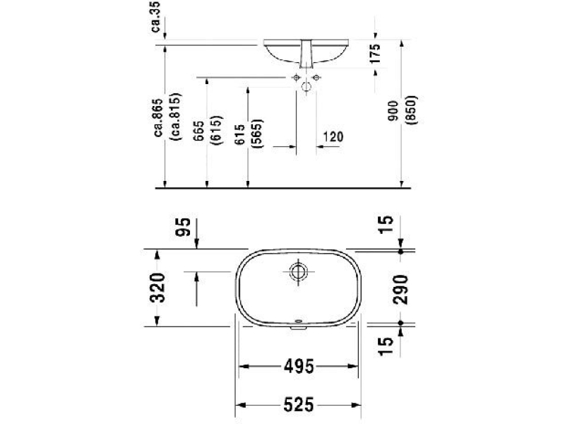 Купить Раковина встраиваемая Duravit D-Code 49x29 0338490000