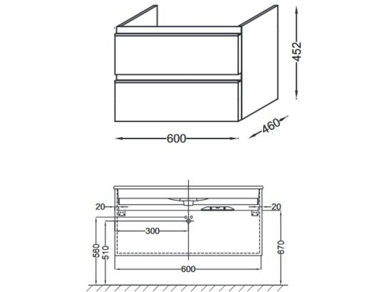 Купить Тумба под раковину Jacob Delafon Vox 60x46 EB2030-RA-G1C белый