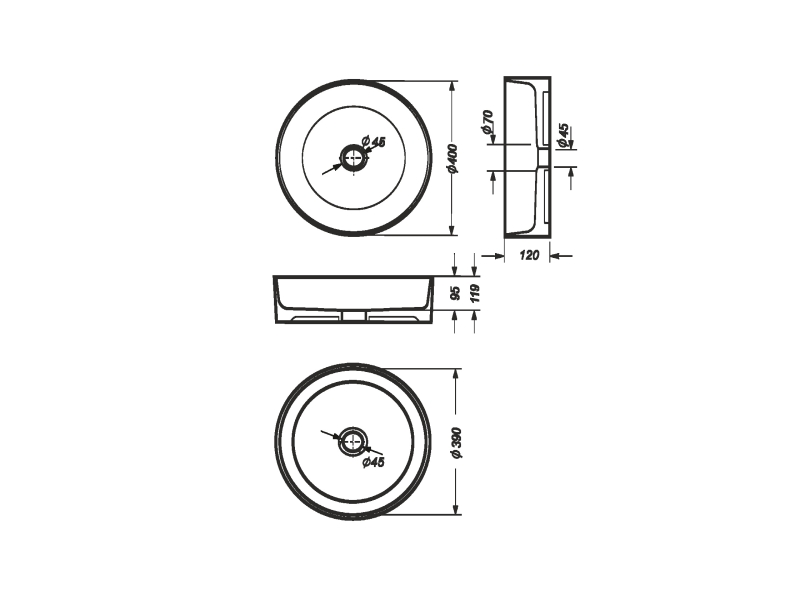 Купить Раковина накладная Sanita Luxe Best Slim BST40SLWB01S