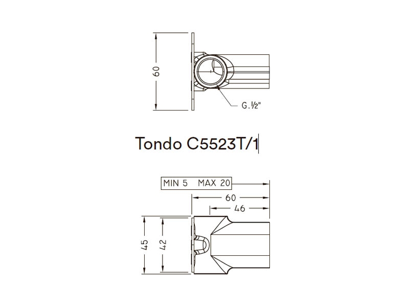 Купить Nicolazzi C5523T/1 Встраиваемая часть для настенного смесителя (Tondo)