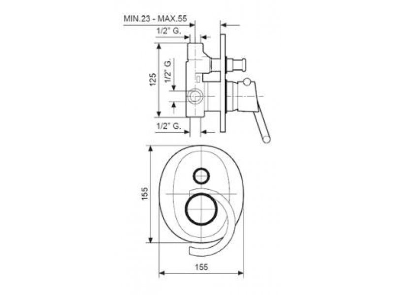 Купить Смеситель для душа Emmevi Twist 6619CR, хром