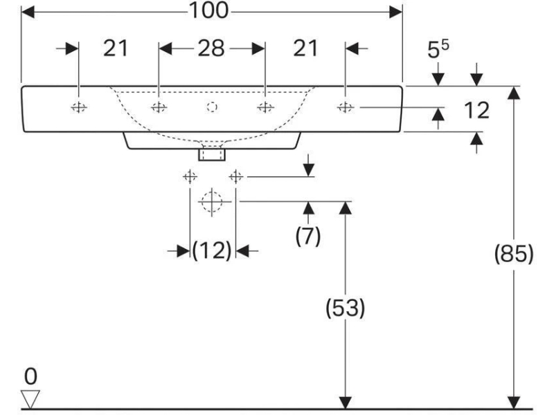 Купить 122100000+869103000 Renova Nr.1 Plan Раковина мебельная, с отв., с переливом 1000x480 мм + шкафчик 926*586*438, натуральный дуб