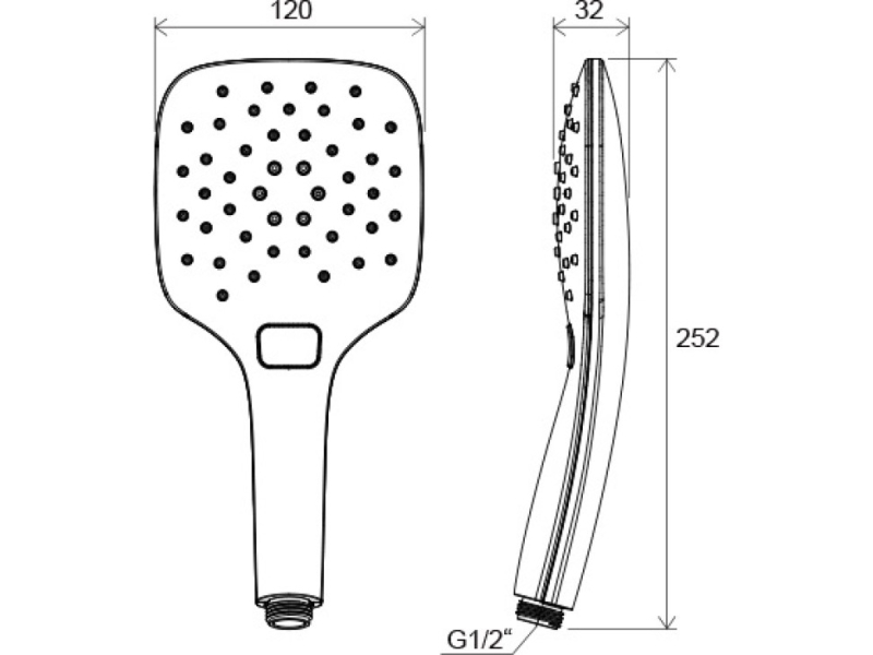 Купить Ручной душ Ravak Air 120 мм X07P569, черный