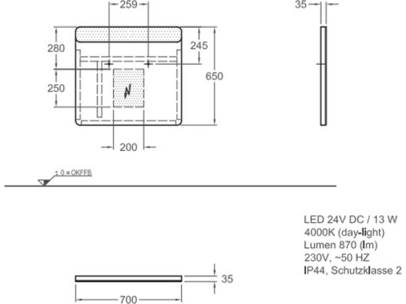 Купить Зеркало с подсветкой Geberit it! 70x65 819270