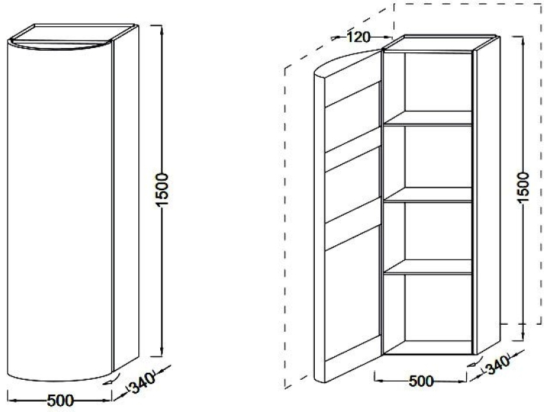 Купить Подвесная колонна Jacob Delafon Presquile EB1115G-V13 (шарниры слева)