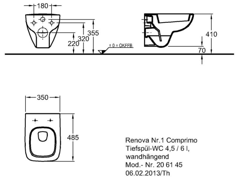 Купить Подвесной унитаз Geberit Renova Nr.1 Comprimo New 206145000R с микролифтом