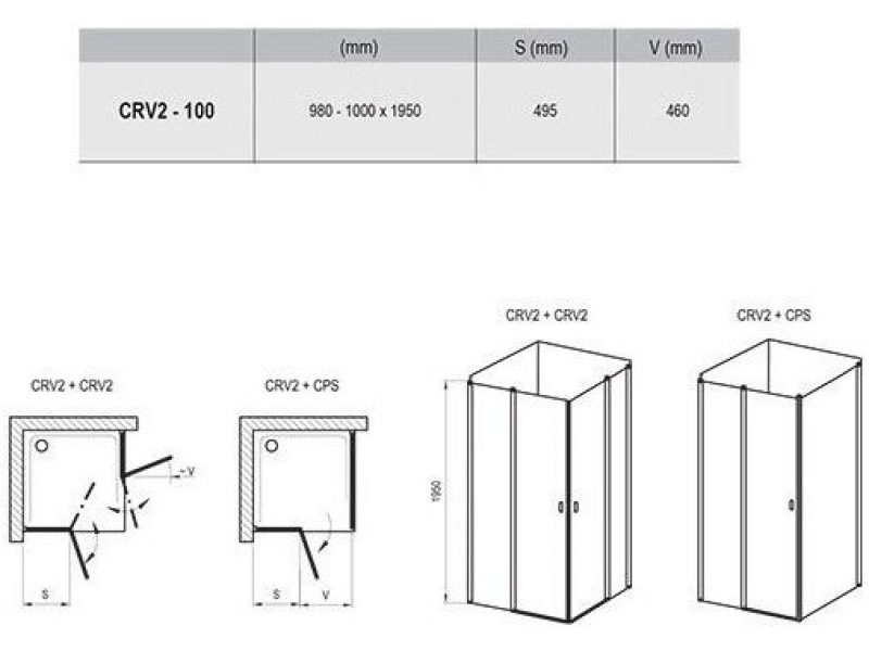 Купить Душевая дверь Ravak Chrome CRV2-100 1QVA0C00Z1