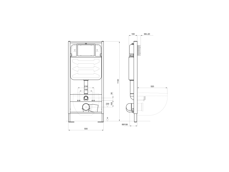 Купить SET AQUATEK ЕВРОПА KKI (рама AQUATEK Standard INS-0000012 и крепежаKKI-0000002 +унитаз ЕВРОПА AQ1901-00 с тонким сиденьем soft-close