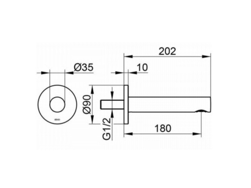 Купить 59545010101 IXMO Излив для ванны DN 15, вылет 202 mm, хром