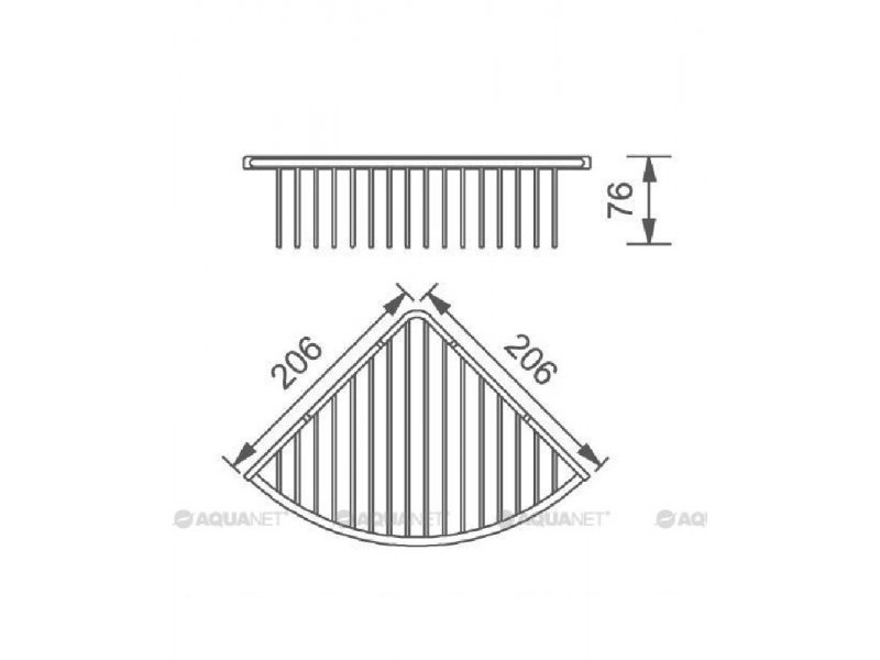 Купить Полочка Aquanet 8163, 21 см, одноярусная, угловая (199903)
