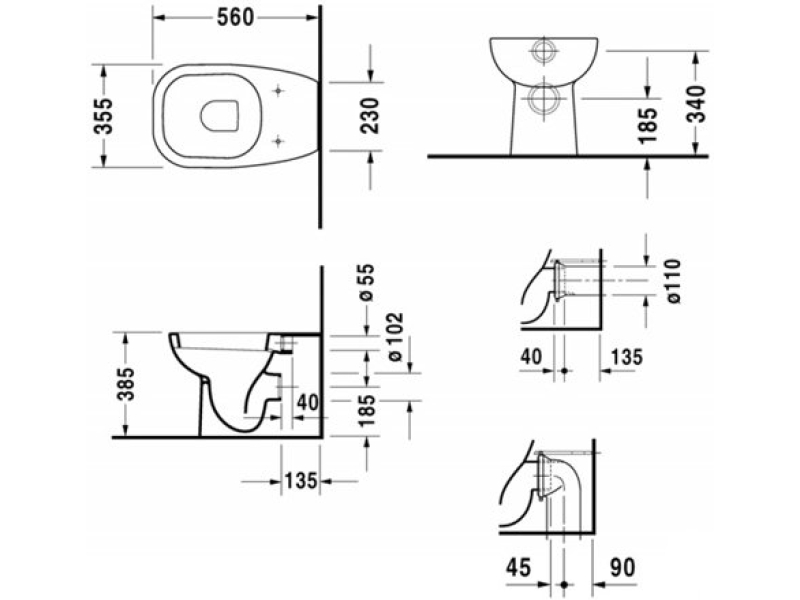 Купить Унитаз приставной Duravit D-Code 21150900002