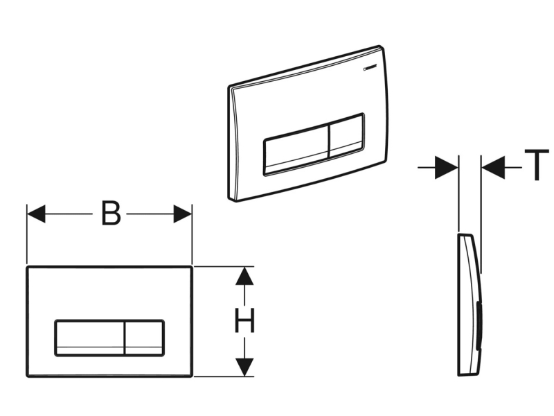 Купить 115.119.21.1 Смывная клавиша Geberit Delta50, для двойного смыва: Глянцевый хром
