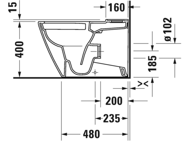 Купить 2002090000 D-NEO Унитаз 370x650, напольный, Rimless®