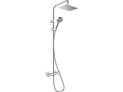 Душевая система Showerpipe 230 1jet с термостатом, Green Hansgrohe Vernis Shape 26319000, хром