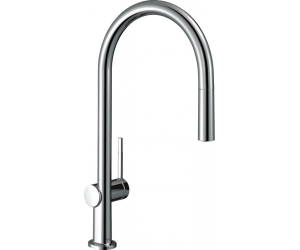 Кухонный смеситель однорычажный, 210, с вытяжным изливом, 1jet, sBox Hansgrohe 72803000, хром