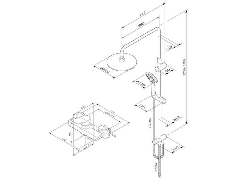 Купить Душевая система Am.Pm X-Joy F40885A24, хром