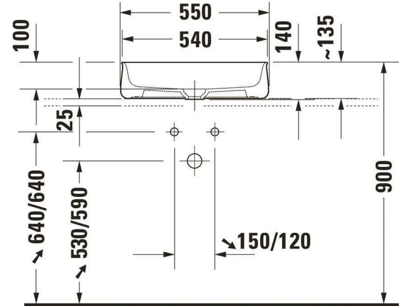 Купить Раковина Duravit Zencha 55x39см, без перелива, черный 2373550079