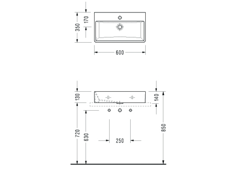 Купить Раковина для установки на столешницу SEREL MINIMAL 35x60 см, 2046TXS110H