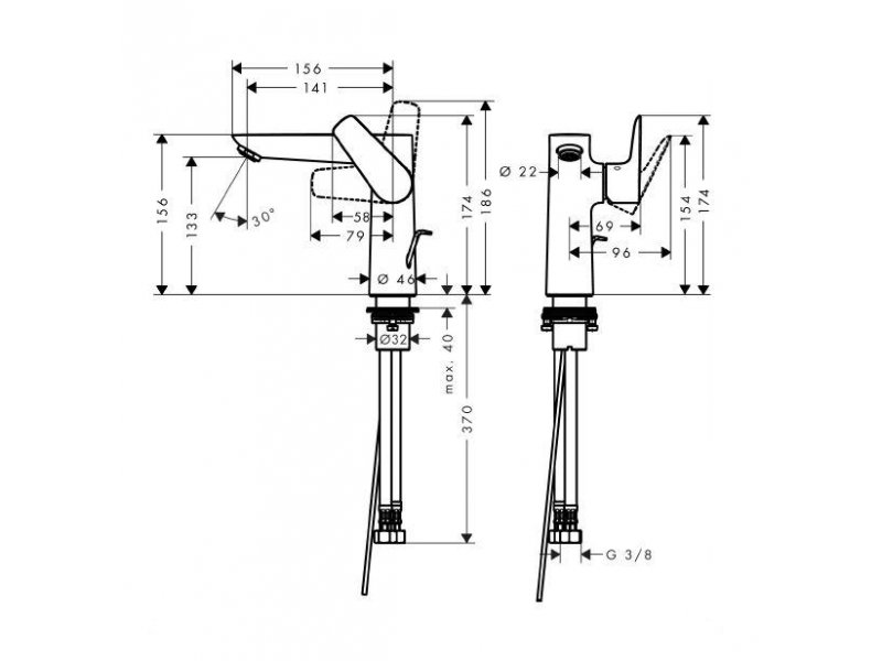 Купить Смеситель Hansgrohe Talis E 150 71754000 для раковины, хром