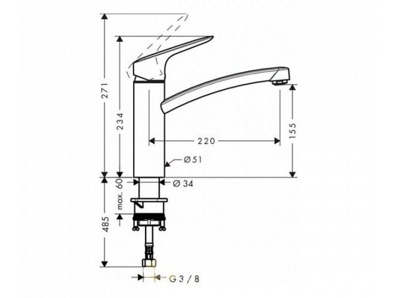 Купить Смеситель Hansgrohe Logis 71833000 для кухни