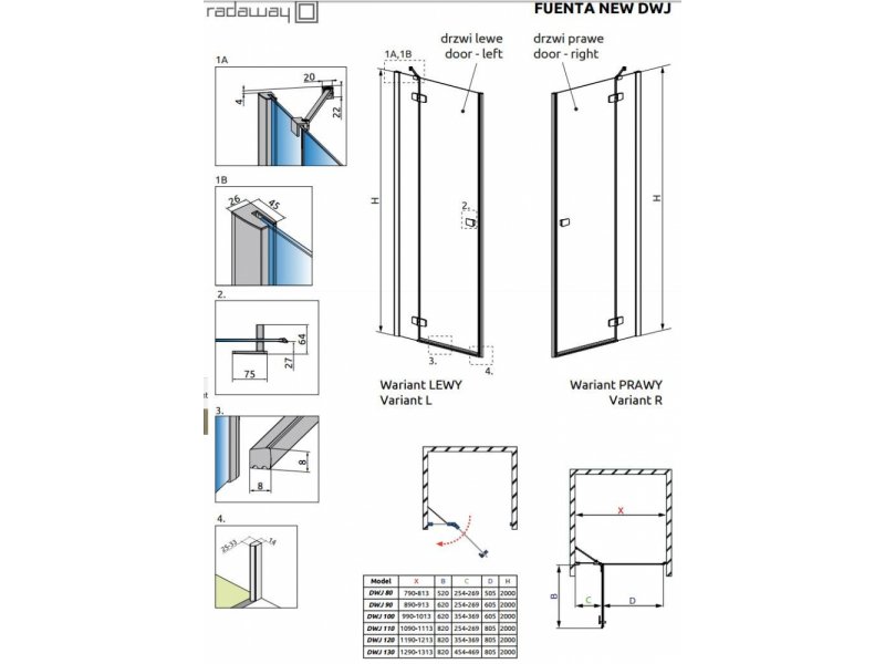 Купить Душевая дверь Radaway Fuenta New DWJ 110 384015-01-01