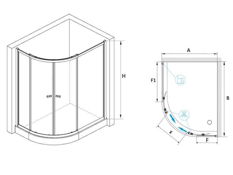 Купить Душевой уголок RGW CL-61, 04096182-51, 80 x 120 х 185 см, дверь раздвижная, стекло шиншилла, хром