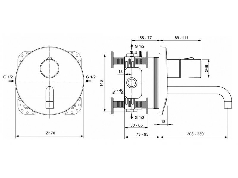 Купить Смеситель Ideal Standard Ceraplus термостатический для раковины, хром, A6152AA