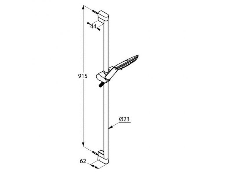 Купить Душевой гарнитур 3S Kludi Fizz 6774087-00 штанга 90 см, черный матовый