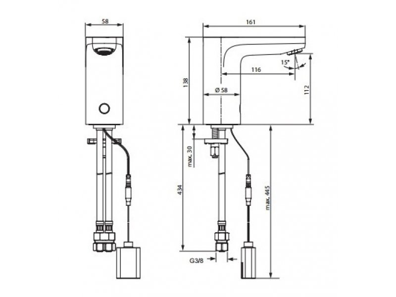 Купить Кран инфракрасный Ideal Standard Ceraplus для раковины, хром, A6143AA