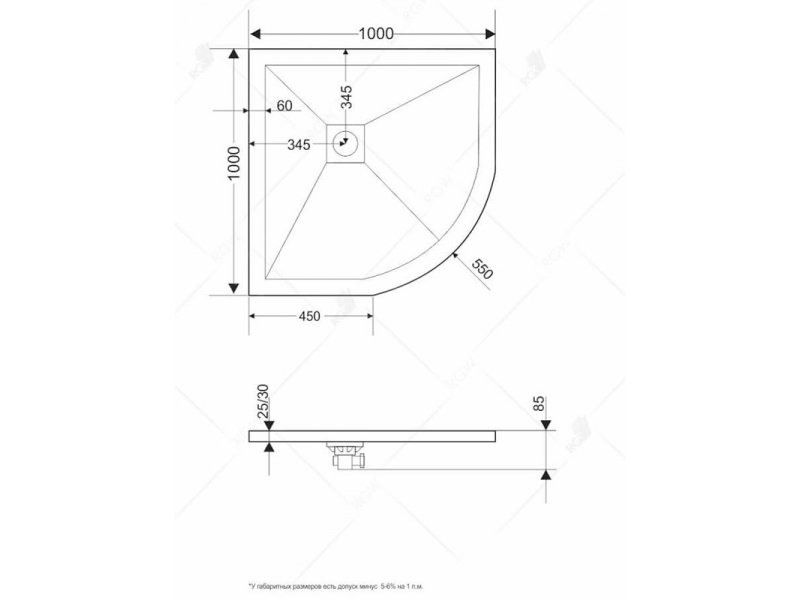 Купить Душевой поддон RGW ST/R-W четверть круга, 100 x 100 см, 16153100-01