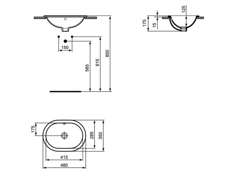 Купить Раковина Ideal Standard Connect 48 x 35 см, белый, E504501