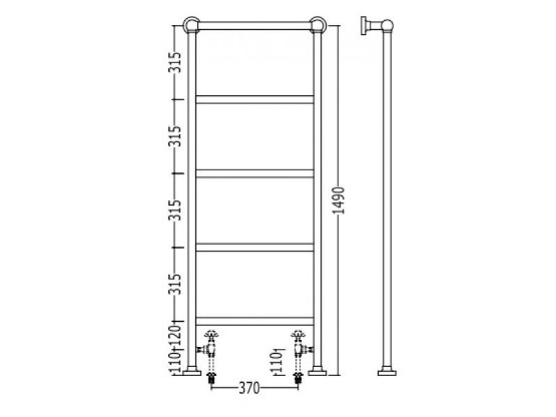 Купить Полотенцесушитель Devon&Devon Venus 7, PRV7CR, хром 37 x 149 см