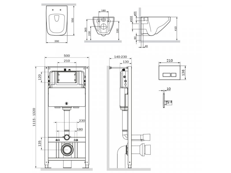 Купить Инсталляция Am.Pm Inspire 2.0, IS47001.50A1700 с безободковым унитазом Inspire V2.0 FlashClean, клавиша Pro S белая, крышка микролифт