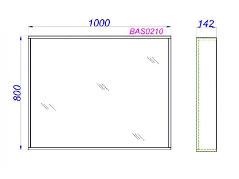 Купить Зеркало Aqwella Basic 100 x 80 см, дуб золотой, BAS0210DZ