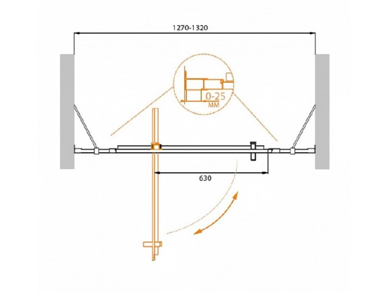 Купить Душевая дверь Cezares Molveno-BA-12-90+40-P-Cr, 130 x 190 см, стекло текстурное Punto, хром