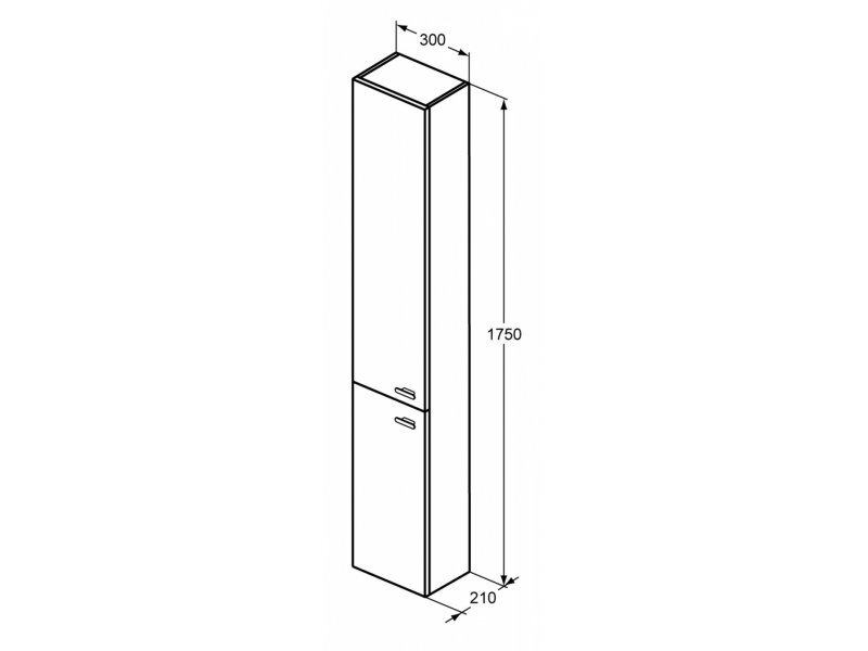 Купить Пенал Ideal Standard Connect Space 30 см, подвесной, серый глянцевый, E0379KR