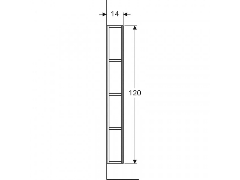 Купить Стеллаж Geberit iCon 840028000, 28 х 120 см, с зеркалом, цвет белый