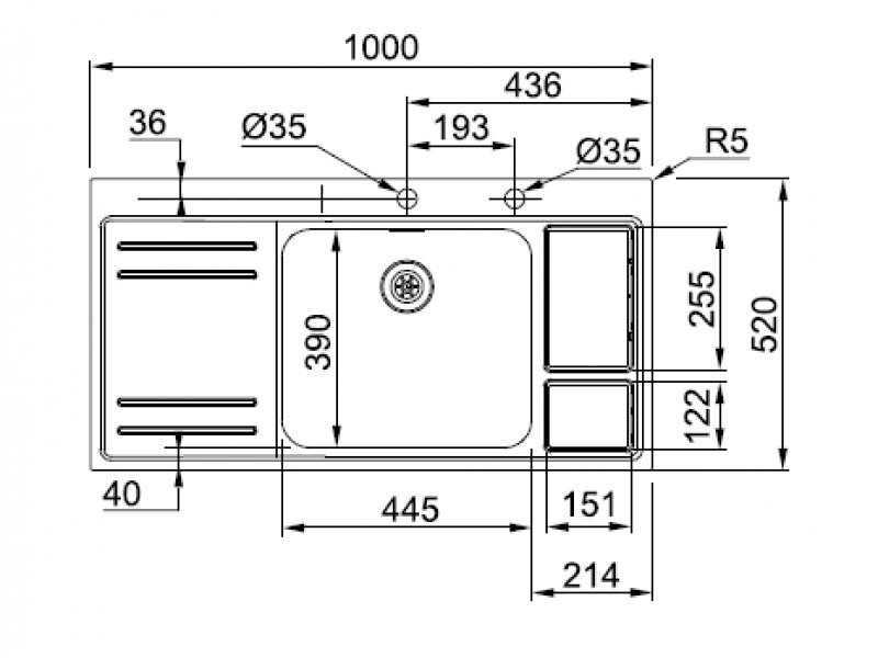 Купить Мойка Franke LARGO WORK CENTER LAX 211-W-45, 127.0299.850, установка сверху, SlimTop, нержавеющая сталь, полированная, 100*52 см