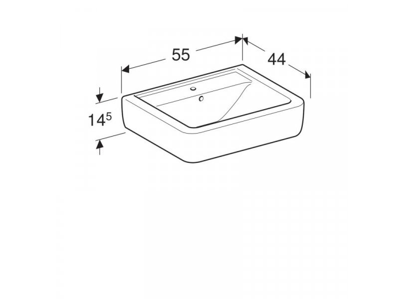 Купить Раковина Geberit Renova Plan 225155000, 55 х 44 см, белая