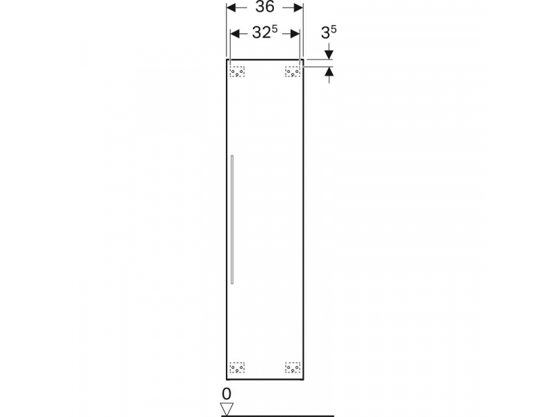 Купить Шкаф-пенал Geberit iCon 840150000, 36 х 150 см, с зеркальным фасадом, цвет белый
