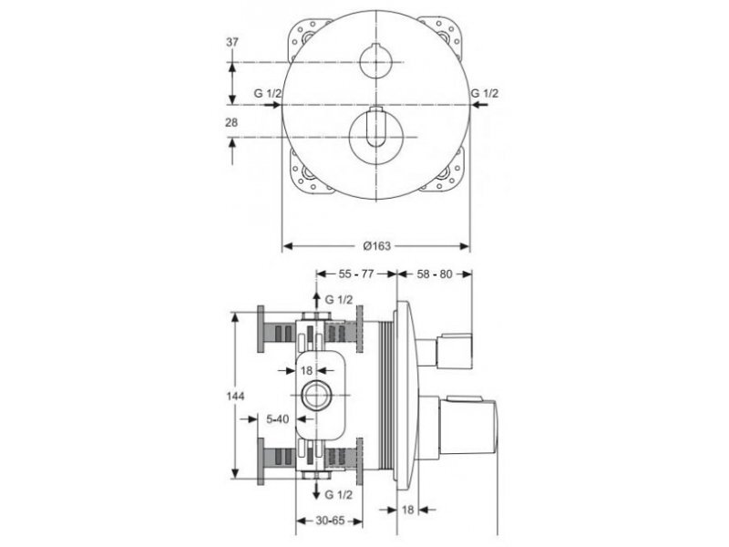 Купить Смеситель термостатический Ideal Standard CERATHERM 100 NEW EASY BOX, А4659 АА для душа