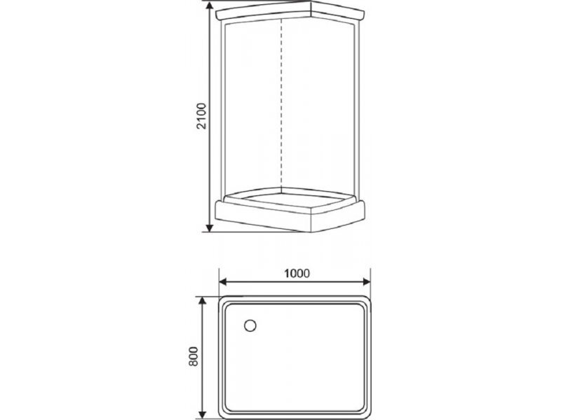 Купить Душевая кабина Arcus Style S-47, 100 x 80 см, двери - матовые фактурные, задние стекла - белые матовые